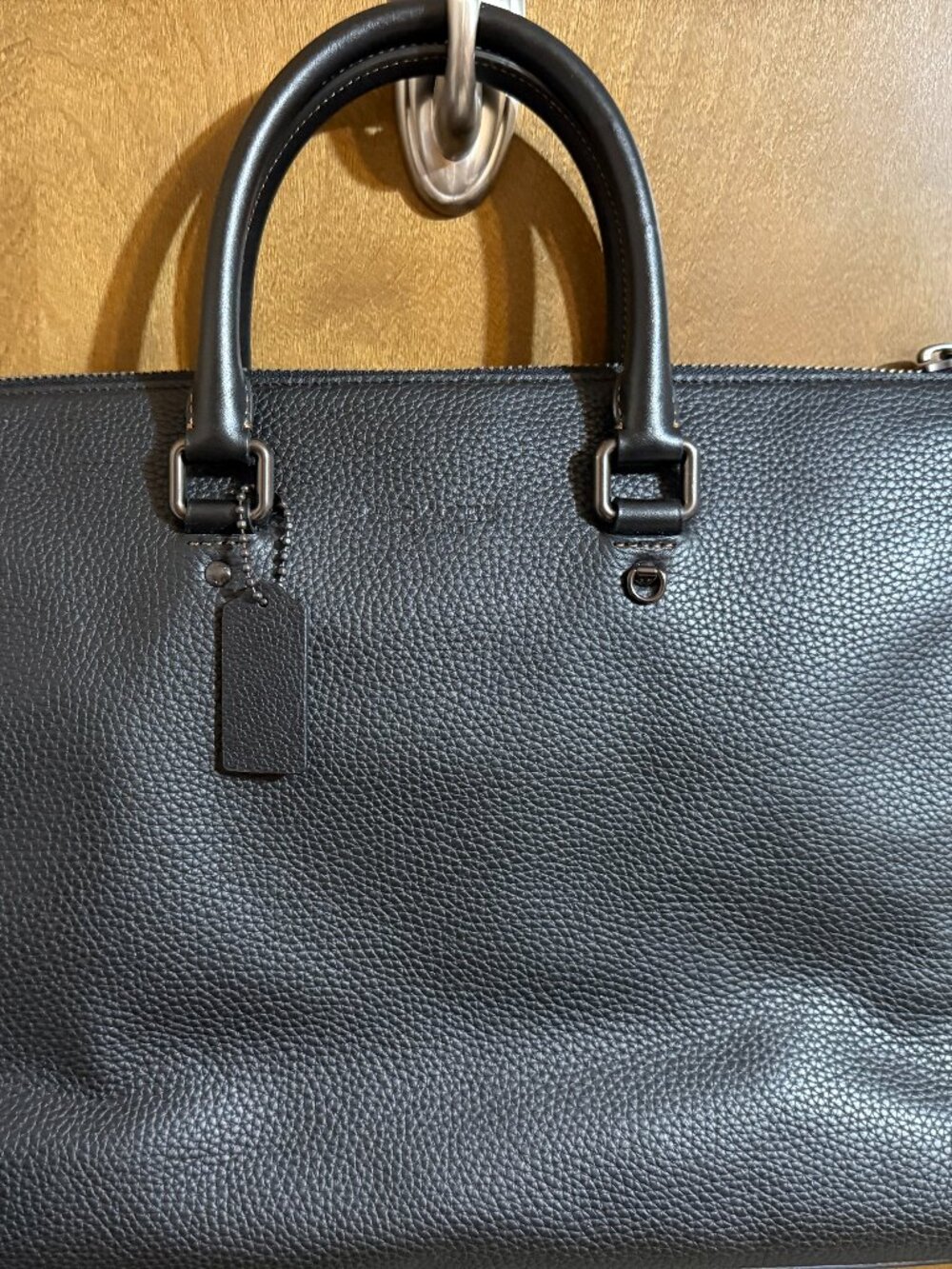 Coach Black Gotham Folio Bag Soft Polished Pebble Leather Briefcase C0243 - Picture 2 of 9